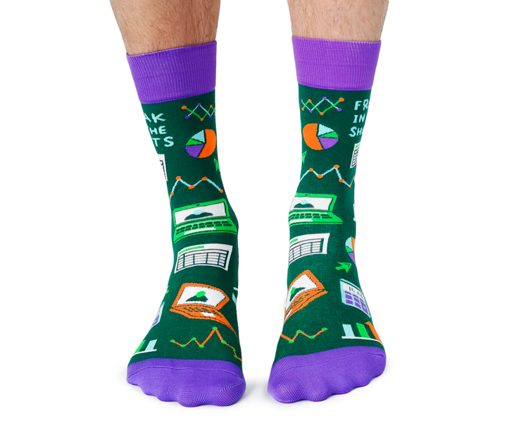 "Freak in the Sheets" Cotton Crew Socks by Uptown Sox - Large