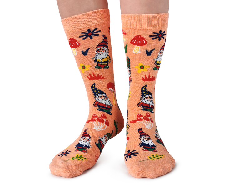 "Gnome" Cotton Crew Socks by Uptown Sox