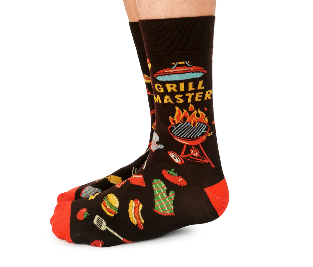 Upgraded "Grill Master" Cotton Crew Socks by Uptown Sox - Large