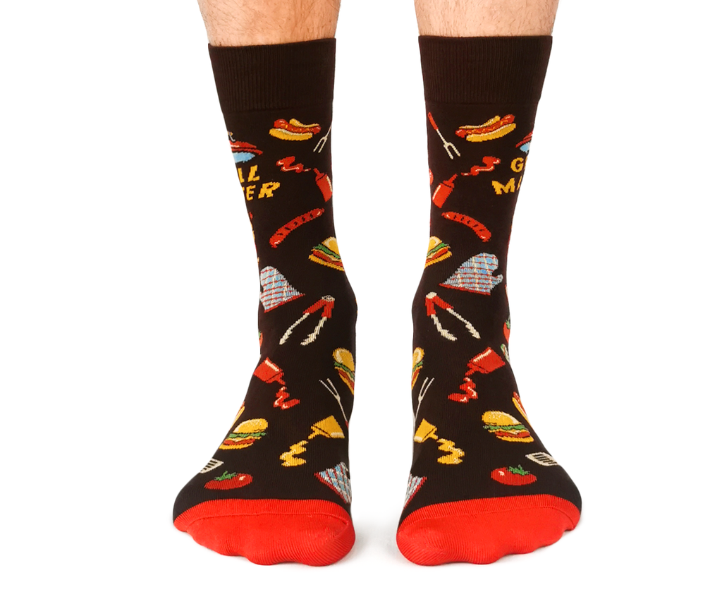Upgraded "Grill Master" Cotton Crew Socks by Uptown Sox - Large