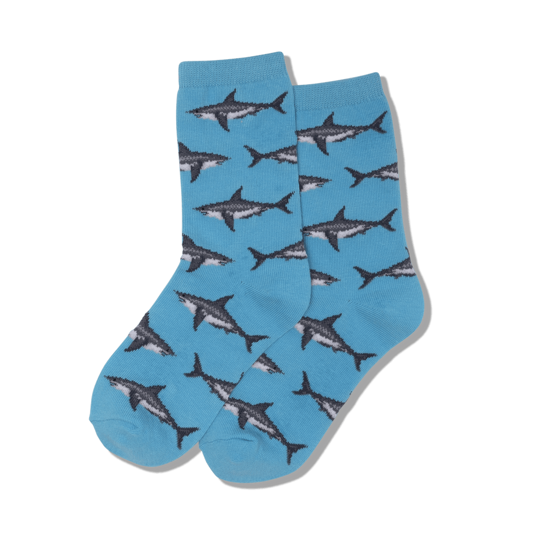 Kids " Great White Sharks" Crew Socks by Hot Sox