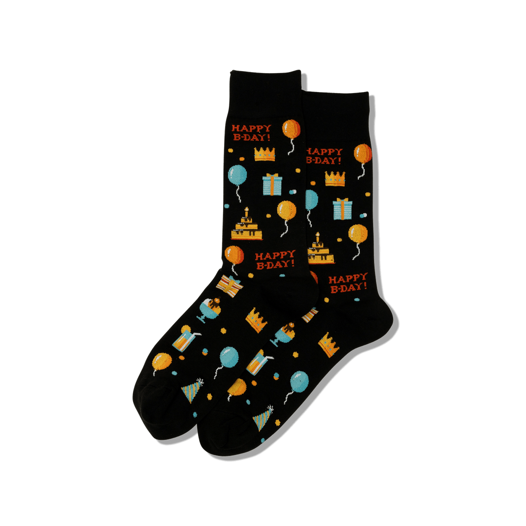 "Happy Birthday" Cotton Crew Socks by Hot Sox