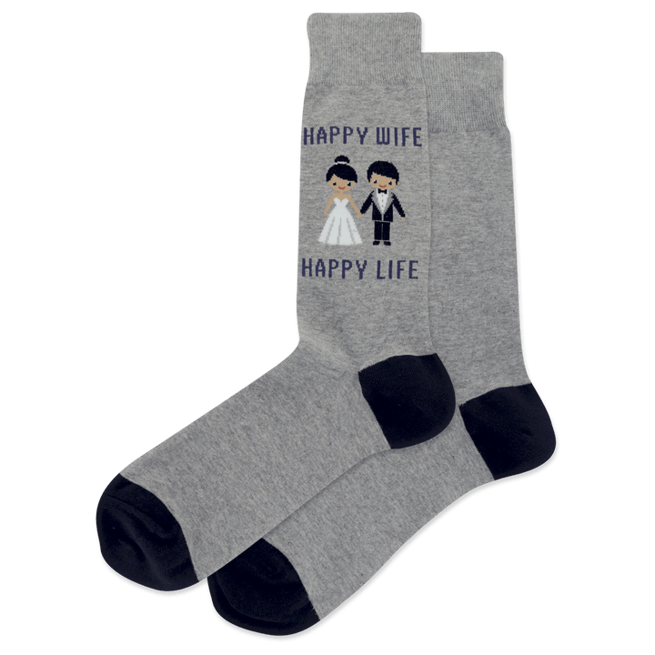 Chaussettes en coton « Happy Wife Happy Life » par Hot Sox - Taille L 