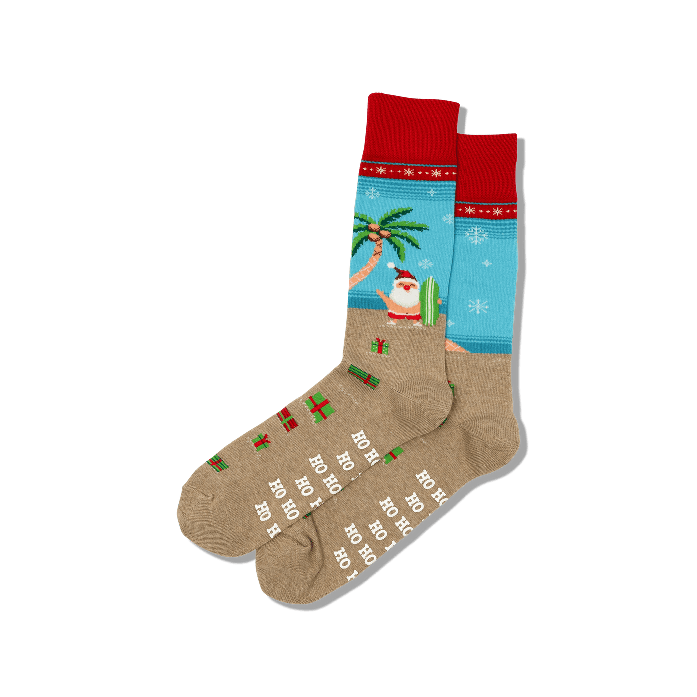 "Surfing Santa" Crew Socks by Hot Sox - Large