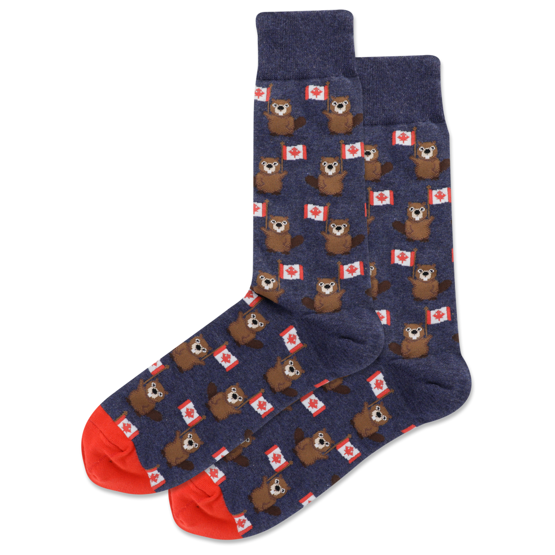 animal socks with canada beaver