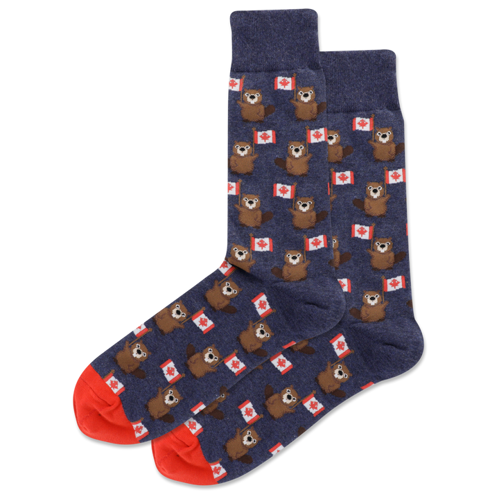 animal socks with canada beaver