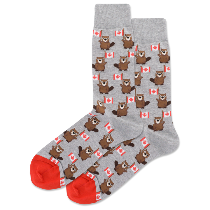animal socks with canada beaver