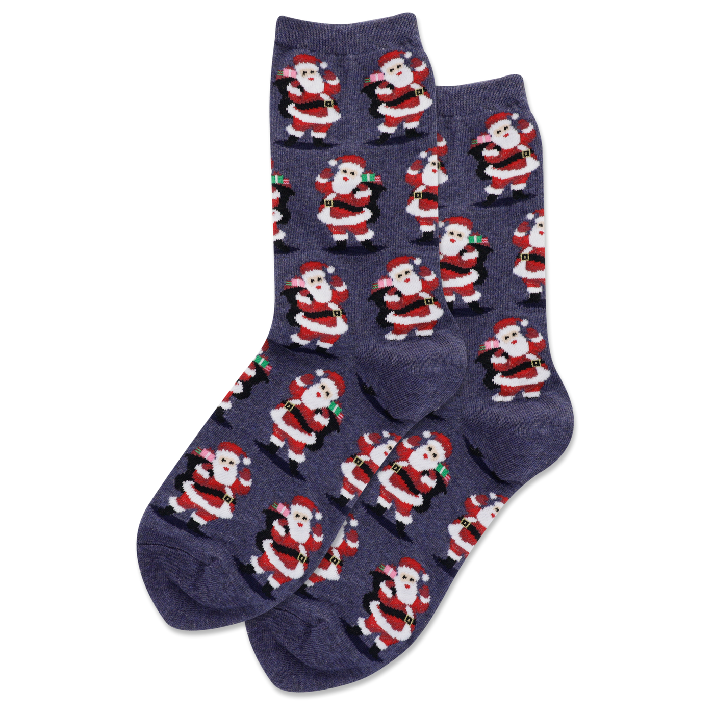 "Santa with Presents" Crew Socks by Hot Sox - Medium