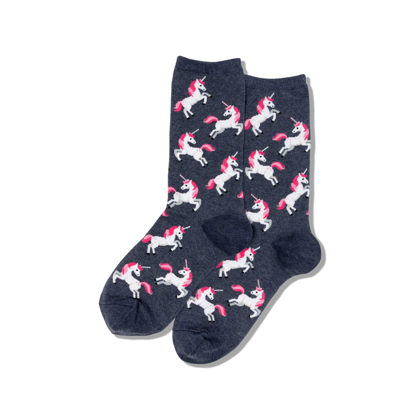 "Unicorn" Cotton Dress Crew Socks by Hot Sox - Medium