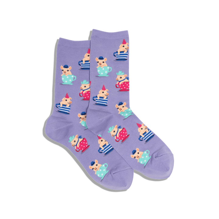 Chaussettes en coton « Teacup Pigs » par Hot Sox - Medium - SOLDES