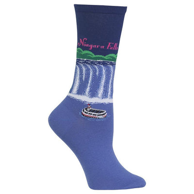 "Niagara Falls" Cotton Crew Socks by Hot Sox - SALE