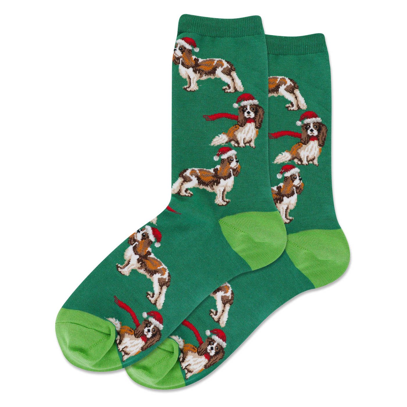 "Santa Dogs" Cotton Crew Socks by Hot Sox - Medium