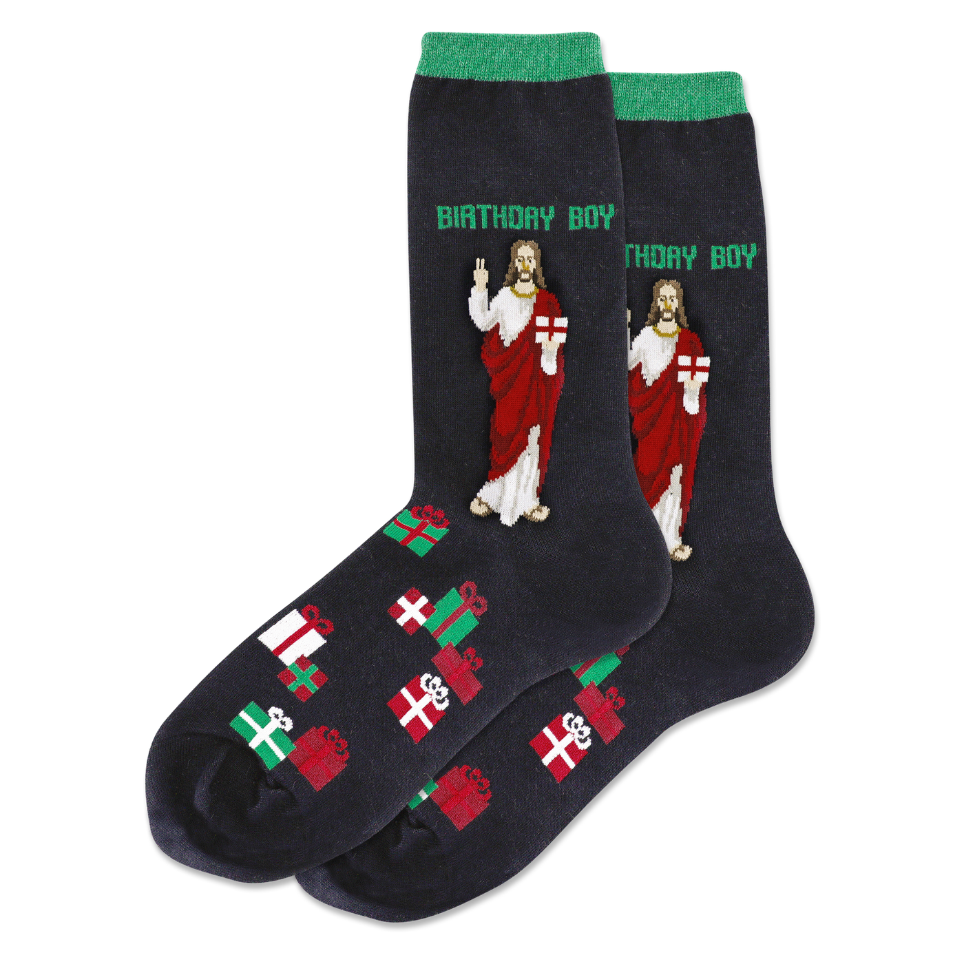 "Birthday Boy" Cotton Crew  Socks by Hot Sox