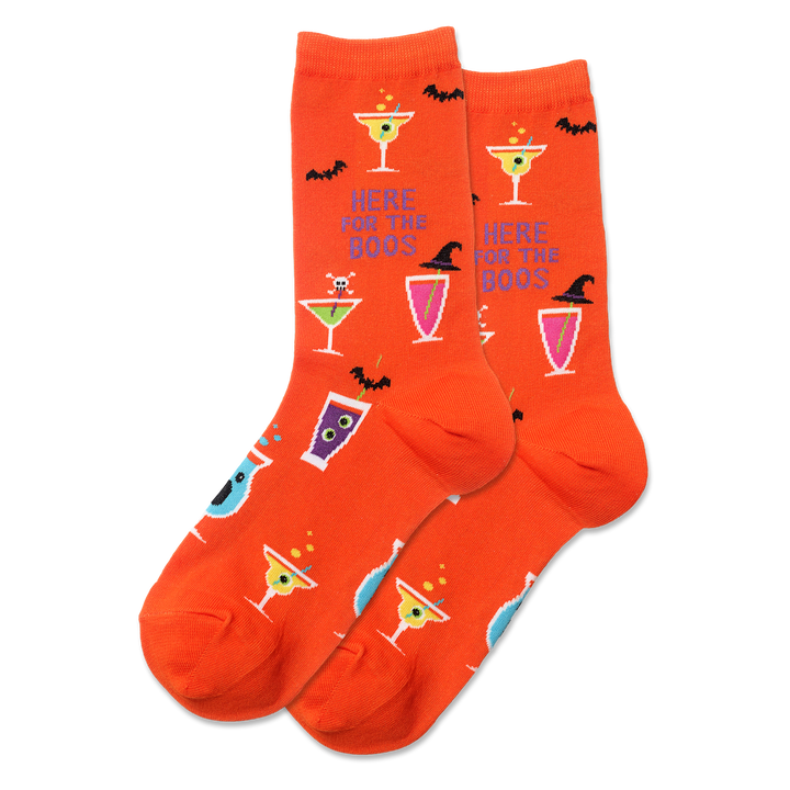 "Here for the Boos" Cotton Crew Socks by Hot Sox