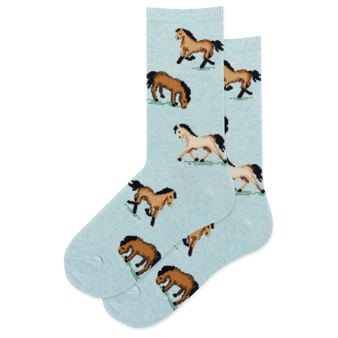Kid's "Horses" Crew Socks by Hot Sox