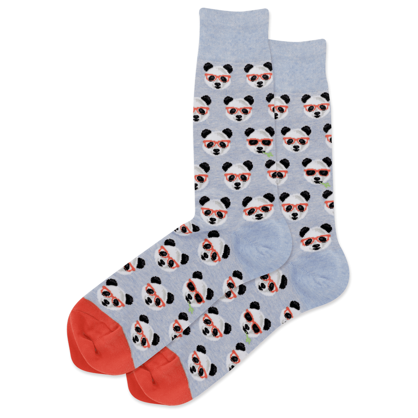 "Smart Panda" Cotton Crew Socks by Hot Sox - Large