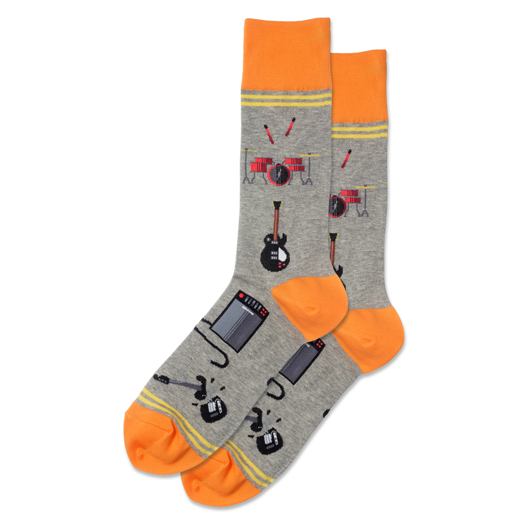 "Garage Band" Cotton Crew Socks by Hot Sox - Large
