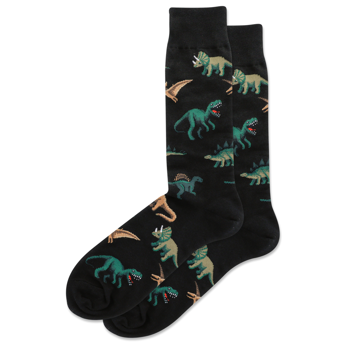 "Dinosaurs" Cotton Crew Socks by Hot Sox-Large