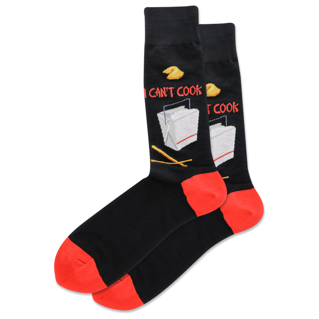 "I CAN'T COOK" Crew Socks by Hot Sox - Large