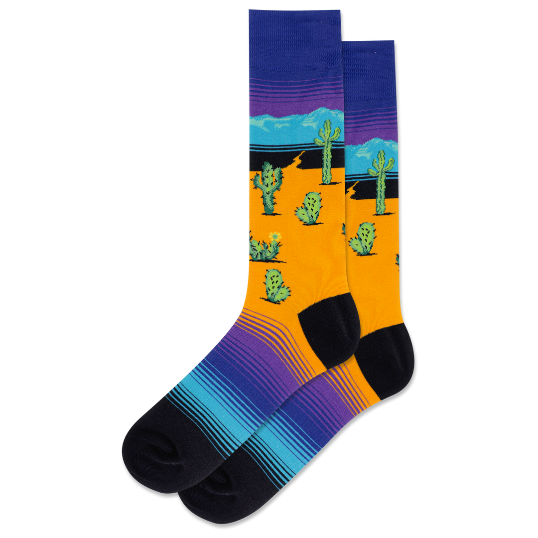 "Desert Scenic" Crew Socks by Hot Sox - Large - SALE