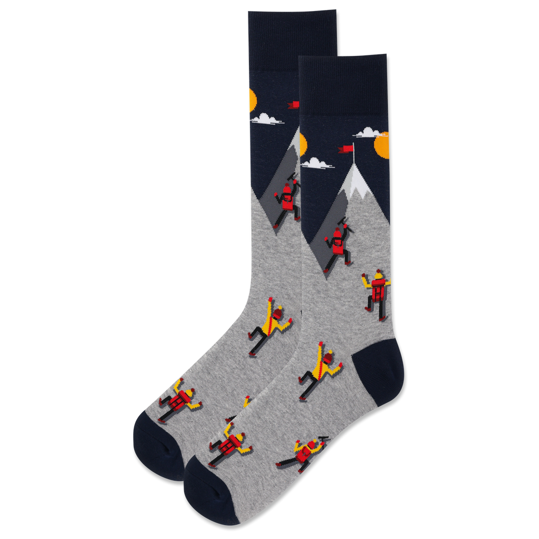 "Mountain Climbers" Crew Socks by Hot Sox - Large
