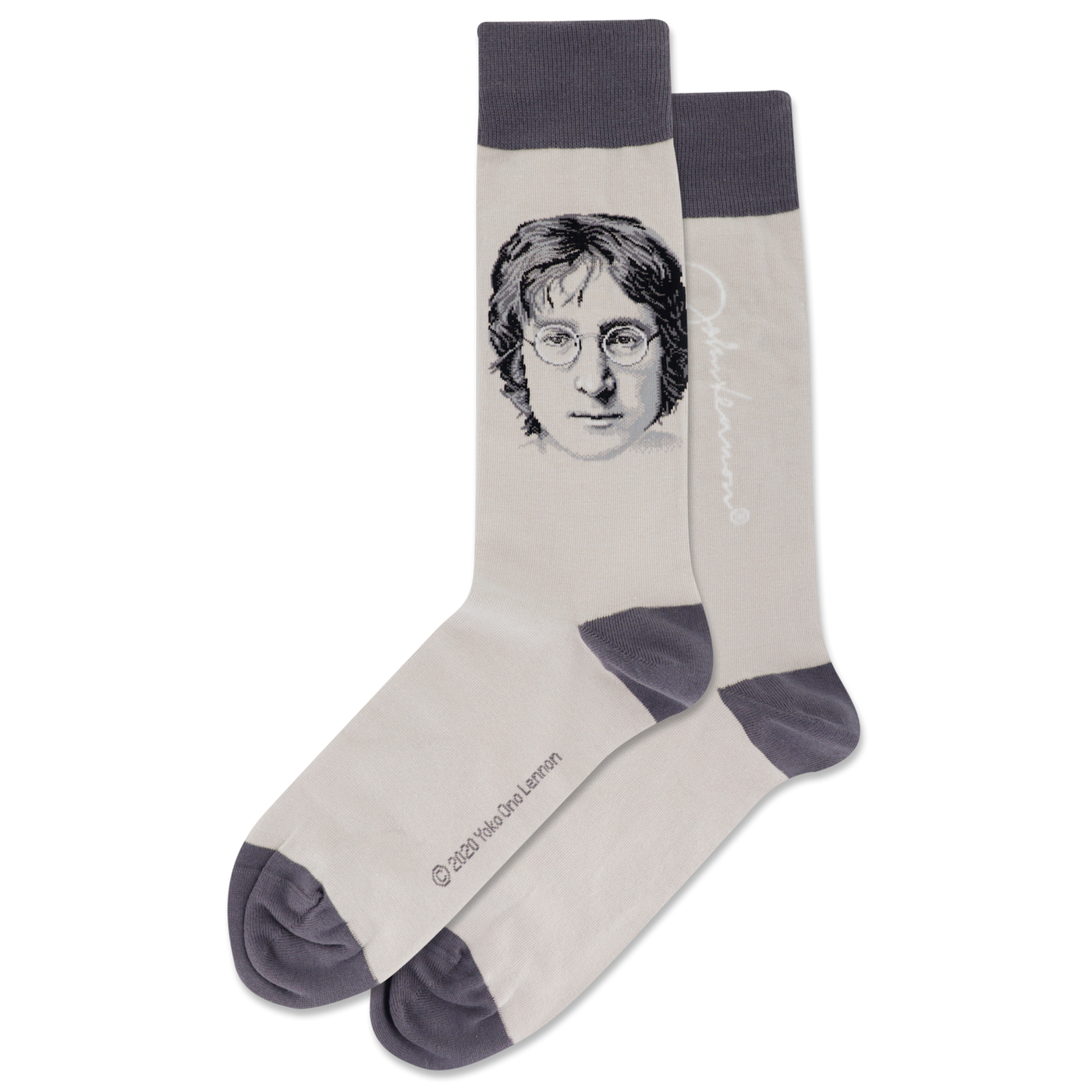 "John Lennon Portrait" Cotton Crew Socks by Hot Sox