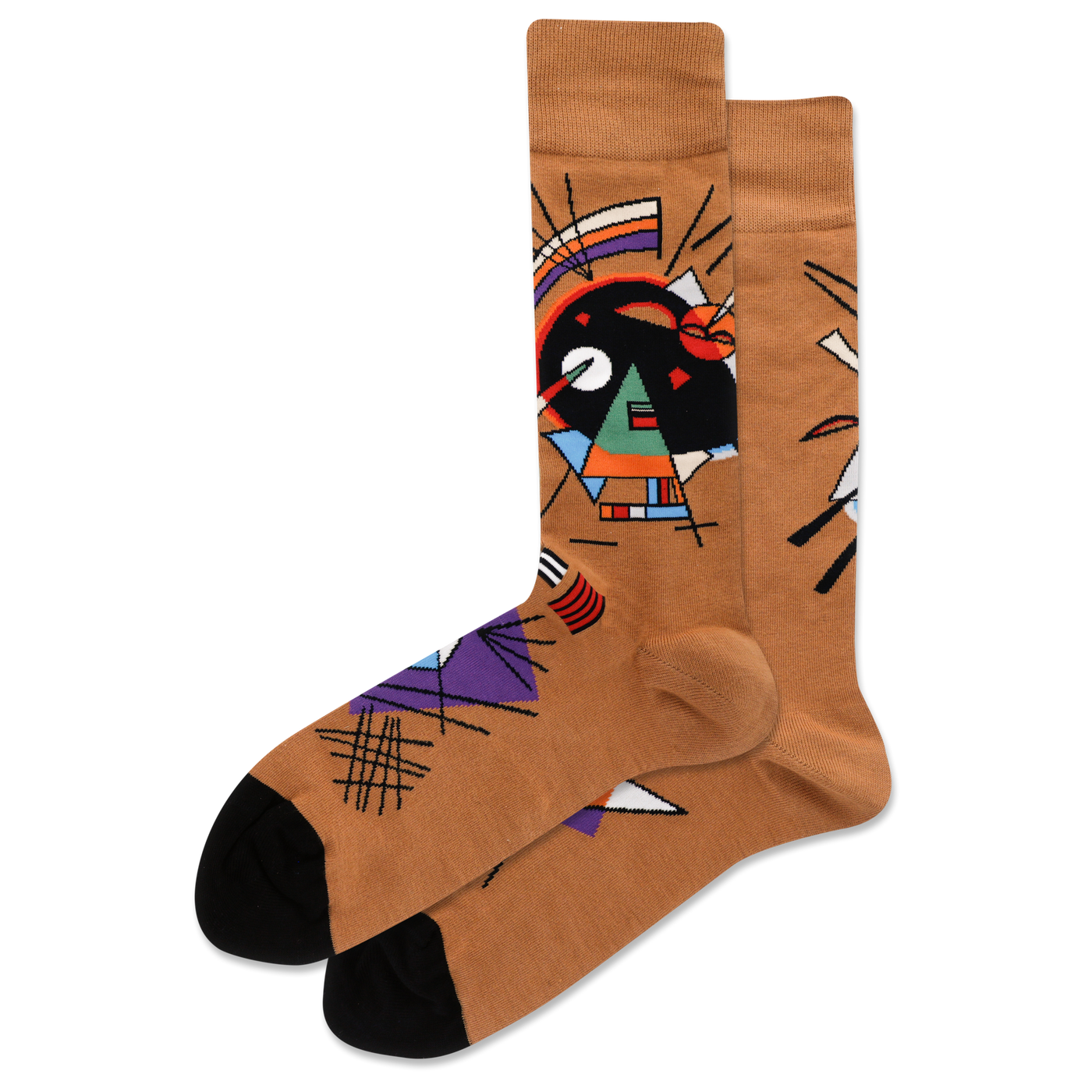 "KANDINSKY'S BLACK AND VIOLET  " Crew Socks by Hot Sox - Large