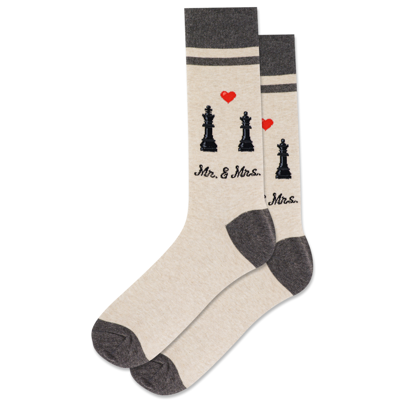 "Mr & Mrs" Crew Socks by Hot Sox - Large