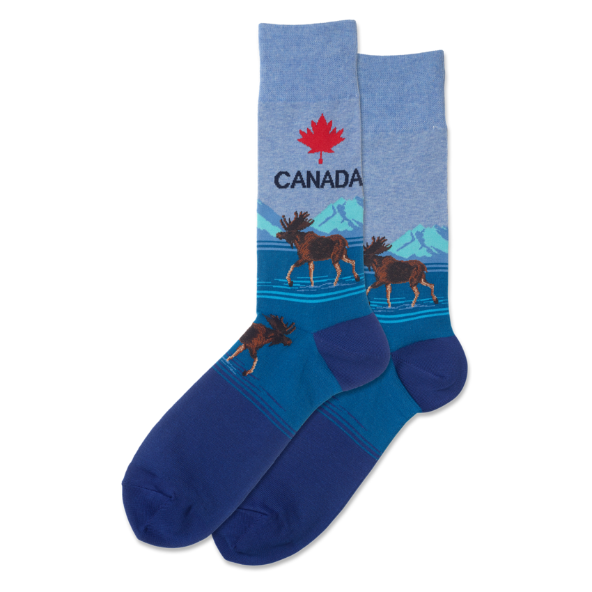 animal socks with canada moose 