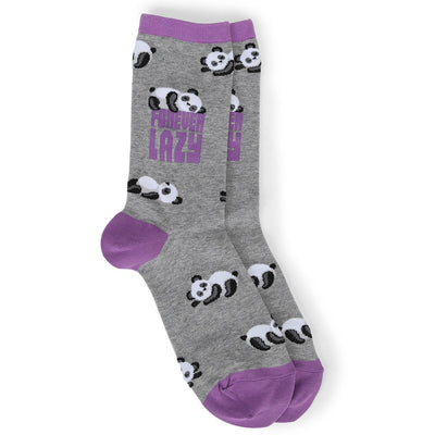 "Forever Lazy" Cotton Crew Socks by Hot Sox - Medium