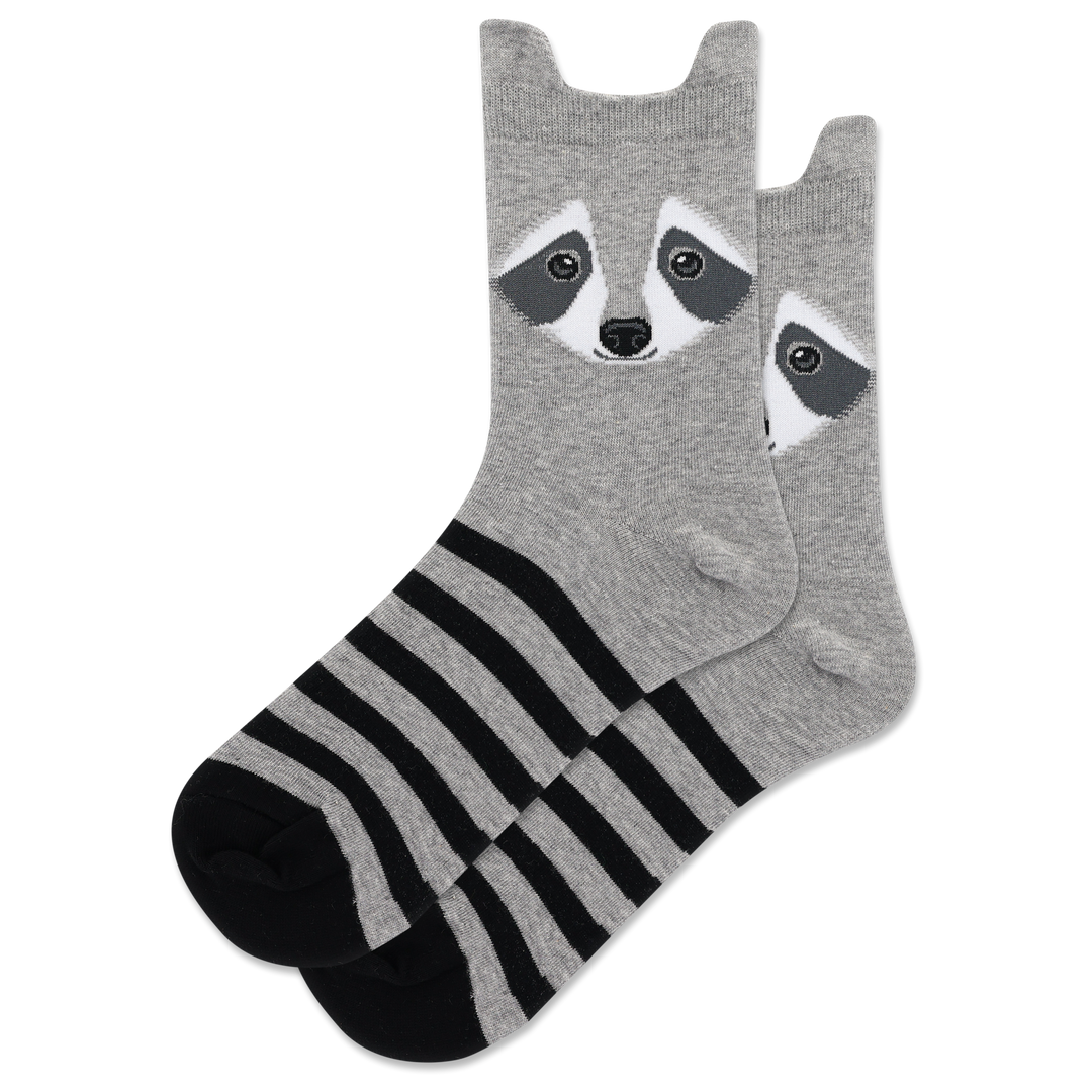 "Raccoon" Cotton Anklet Socks by Hot Sox - Medium
