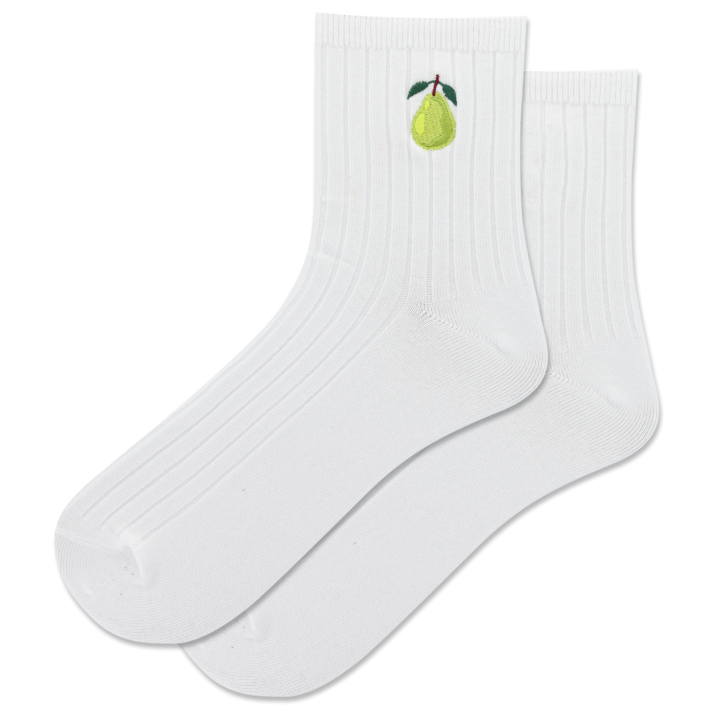 white embroidered ankle socks