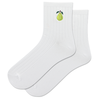 white embroidered ankle socks