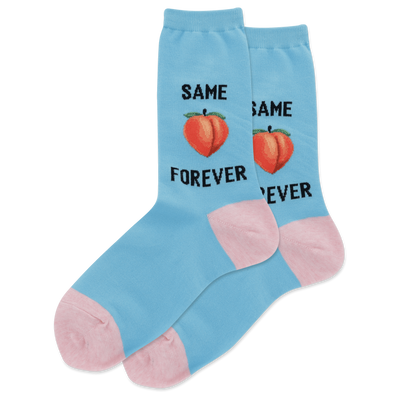 "Same Peach Forever" Cotton Crew Socks by Hot Sox