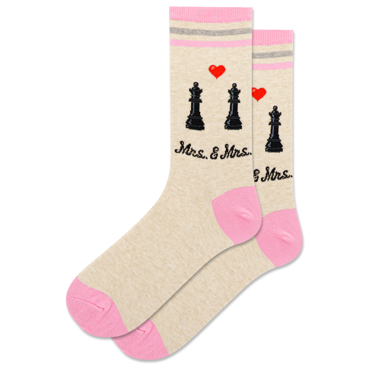 "Mrs. and Mrs." Cotton Crew Socks by Hot Sox