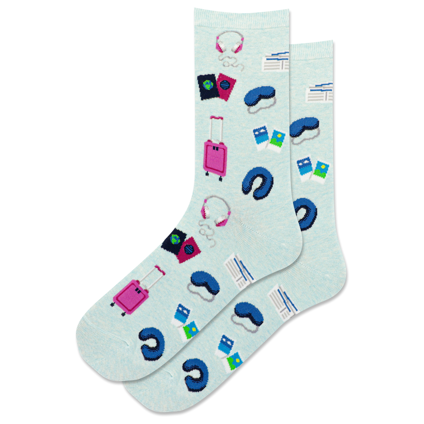 "Travel Musts" Cotton Crew Socks by Hot Sox