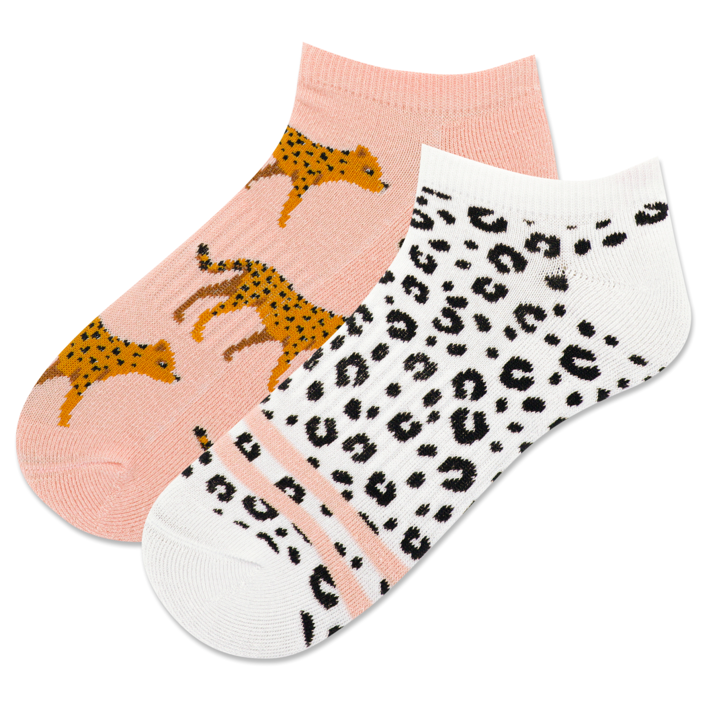 2pk animal socks with cheetahs