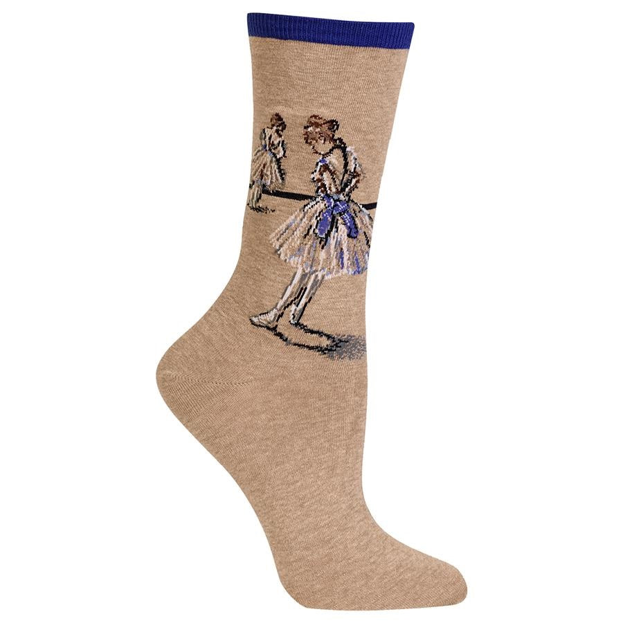"Degas' Study of a Dancer" Cotton Dress Crew Socks by Hot Sox - Medium