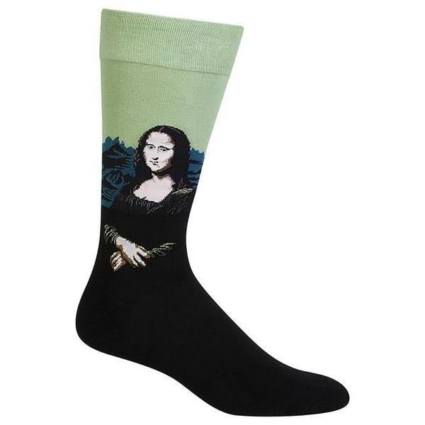 "Da Vinci's Mona Lisa" Cotton Dress Crew Socks by Hot Sox