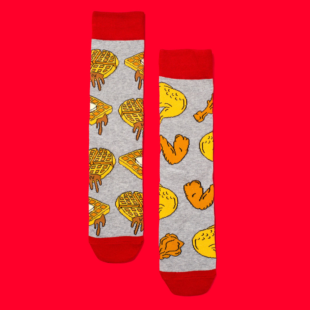 "Chicken & Waffles" Cotton Crew Socks by Main & Local