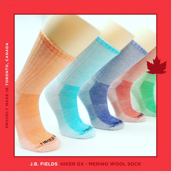 merino wool hiking socks in bright colours 
