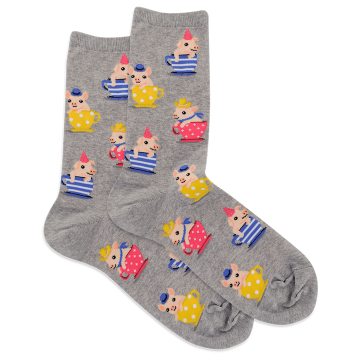 Chaussettes en coton « Teacup Pigs » par Hot Sox - Medium - SOLDES