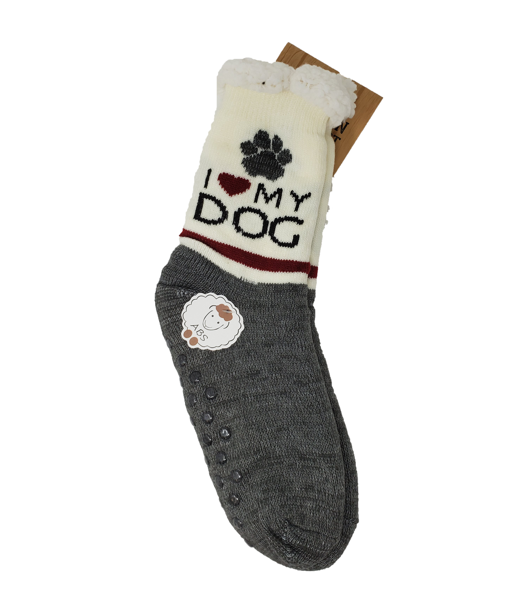 Northern Comfort I Love My Dog Sherpa-Lined Grip Women and Men's Sli –  Great Sox