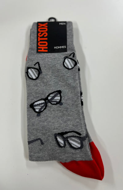 "Glasses " Crew Socks by Hot Sox - Large
