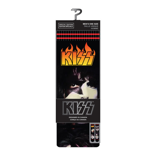 Perri's "KISS PAINTED FACES"  Polyester Crew Socks - Large
