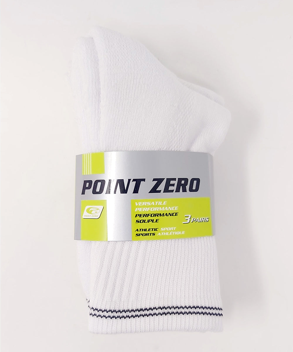 Kid's 90% Cotton Crew Sports Socks 3PK by Point Zero