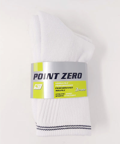 Kid's 90% Cotton Crew Sports Socks 3PK by Point Zero