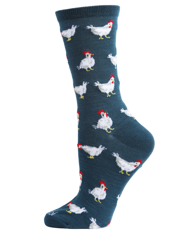 animal bamboo socks with chickens