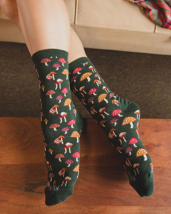 mushroom bamboo socks