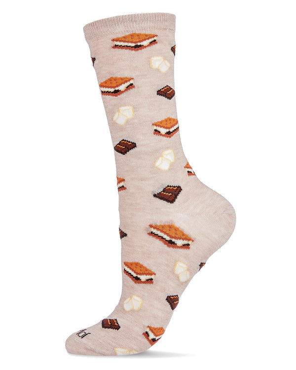 pink bamboo socks with s'mores